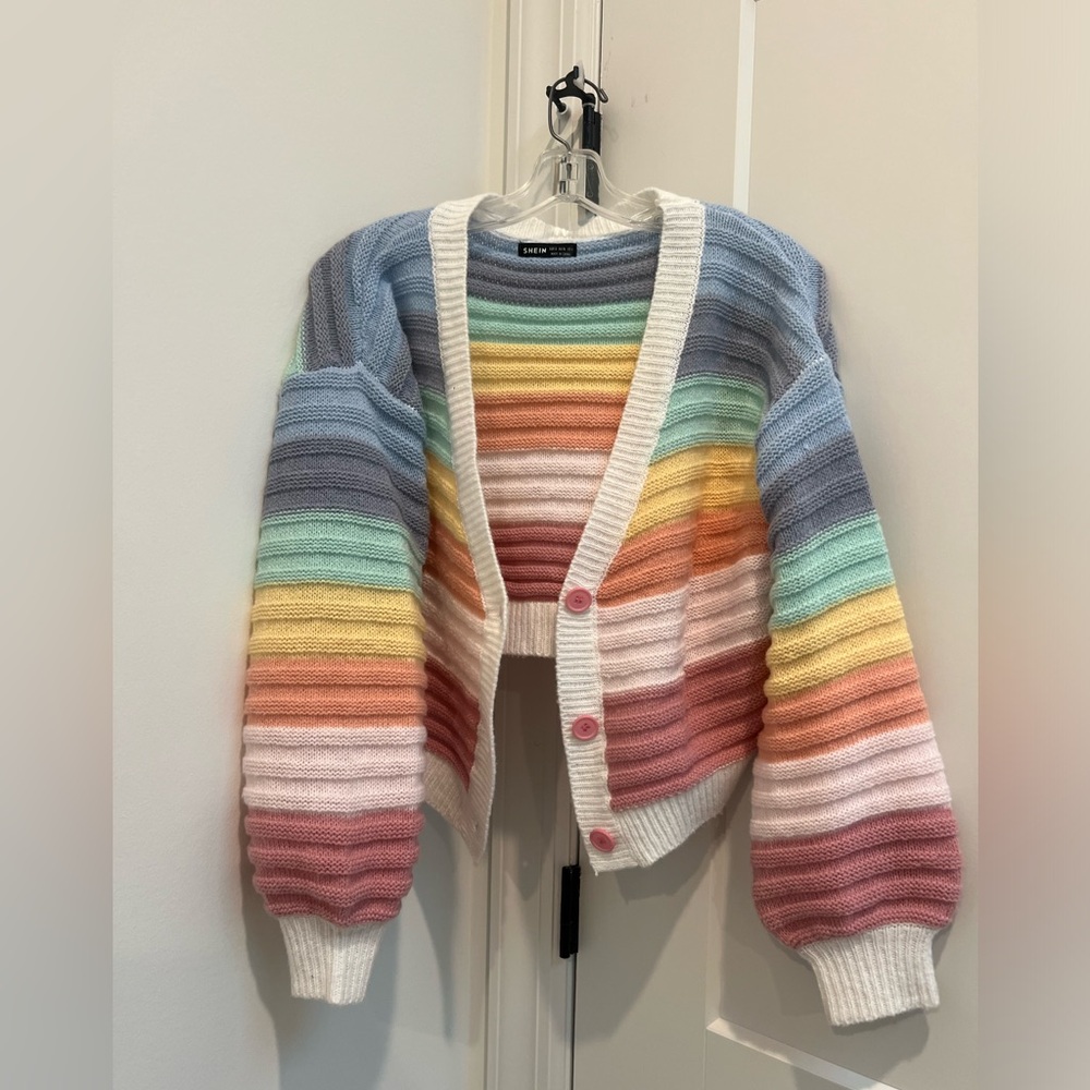 Rainbow cardigan sweater (S)